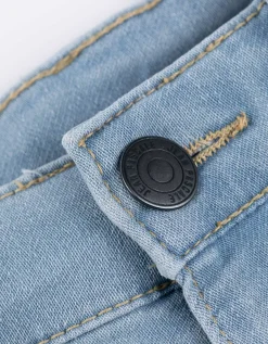 Denim short - Vaste pijpomslag - lichtblauw