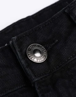 Denim short - Vernietigd - zwart