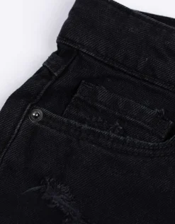 Denim short - Vernietigd - zwart