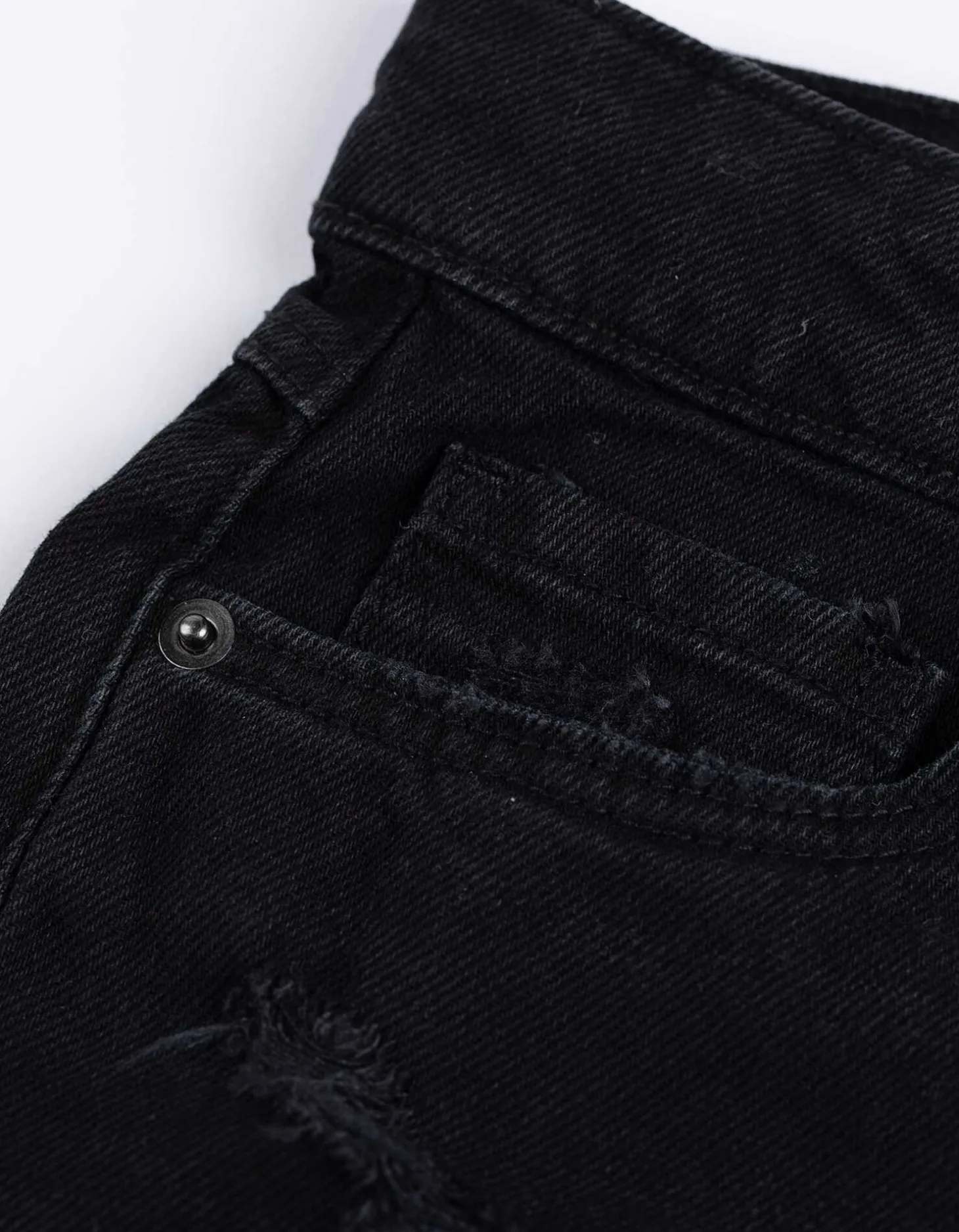 Denim short - Vernietigd - zwart