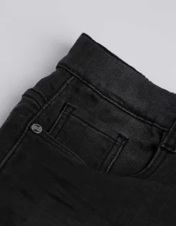Denim short - Verstelbare zoom - zwart