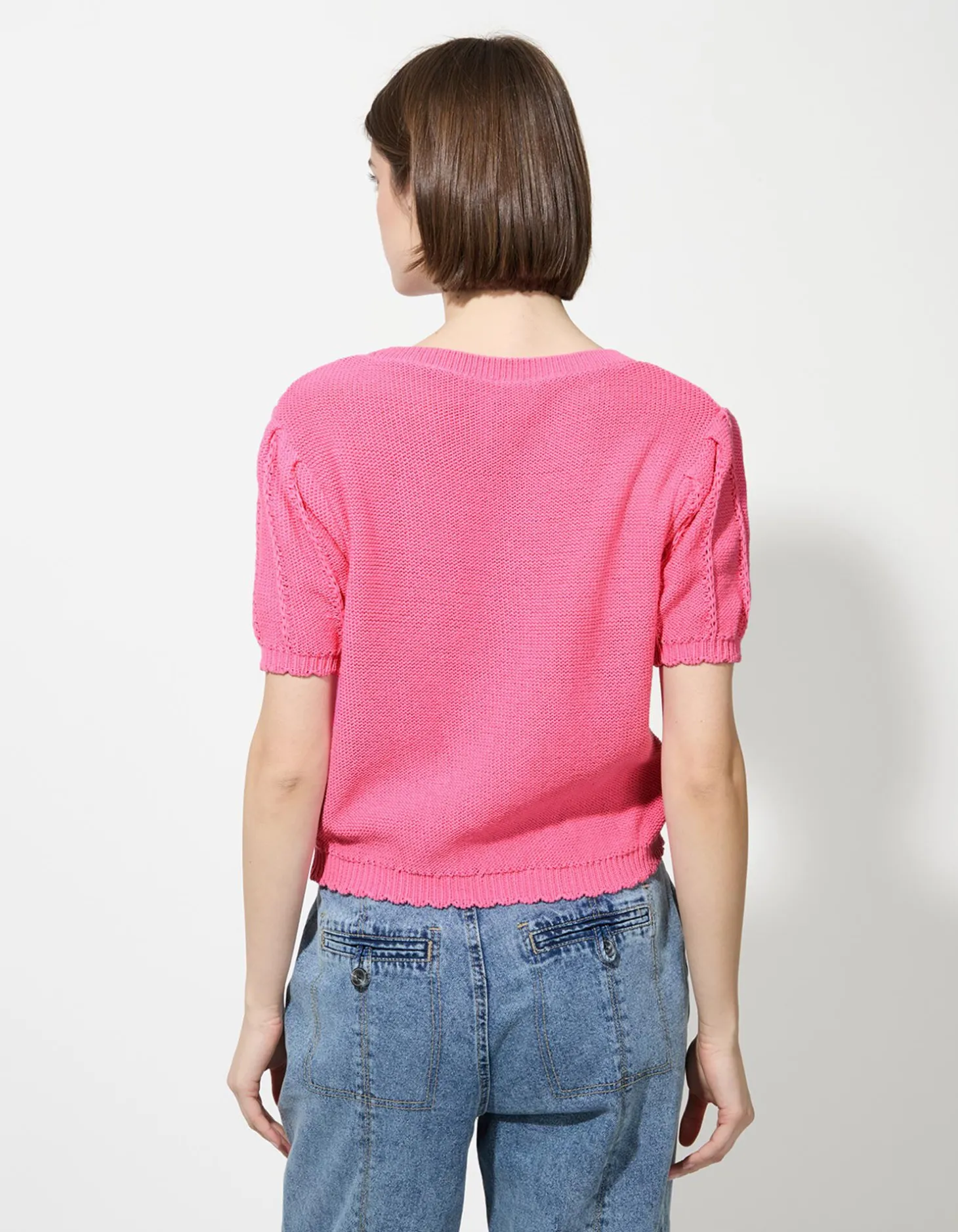 Gebreid overhemd - Breigoed - pink