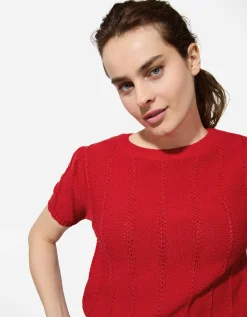 Gebreid overhemd - Breigoed - rood