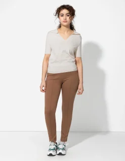 Gebreid overhemd - Viscosemix - beige