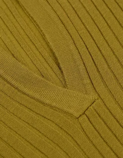 Gebreid overhemd - Viscosemix - groen