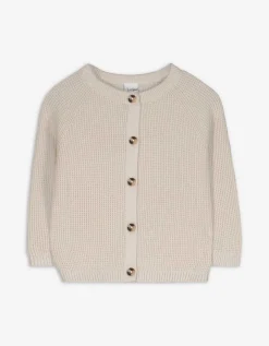Gebreid vest - Knoopsluiting - beige