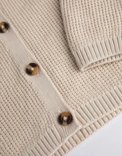 Gebreid vest - Knoopsluiting - beige
