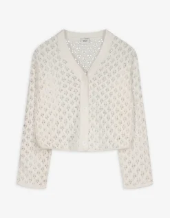 Gebreid vest - V-hals - wit