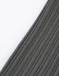 Gebreide jurk - Geribde structuur - donkergroen