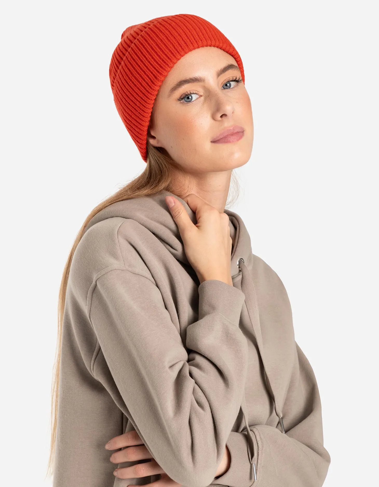 Gebreide muts - Omslag - rood