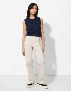 Gebreide top - Viscosemix - donkerblauw