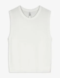 Gebreide top - Viscosemix - wit