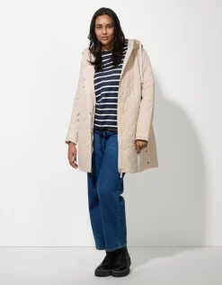 Gewatteerde jas - Effen - beige