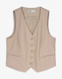 Gilet - Effen - grijs