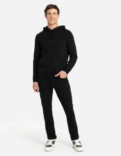 Hoodie - Capuchon met tunnelkoord - zwart