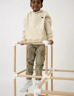 Hoodie - Kangoeroezak - beige