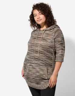 Hoodie - Meerkleurig design - bruin