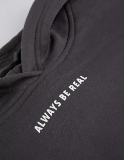Hoodie - Print - donkergrijs