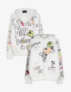 Hoodie - Print all-over - wit
