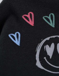 Hoodie - Print all-over - zwart