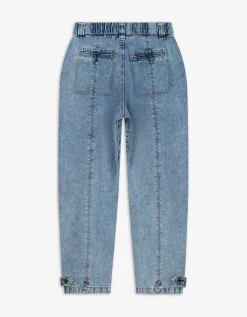 Jeans - Contrastnaden - lichtblauw