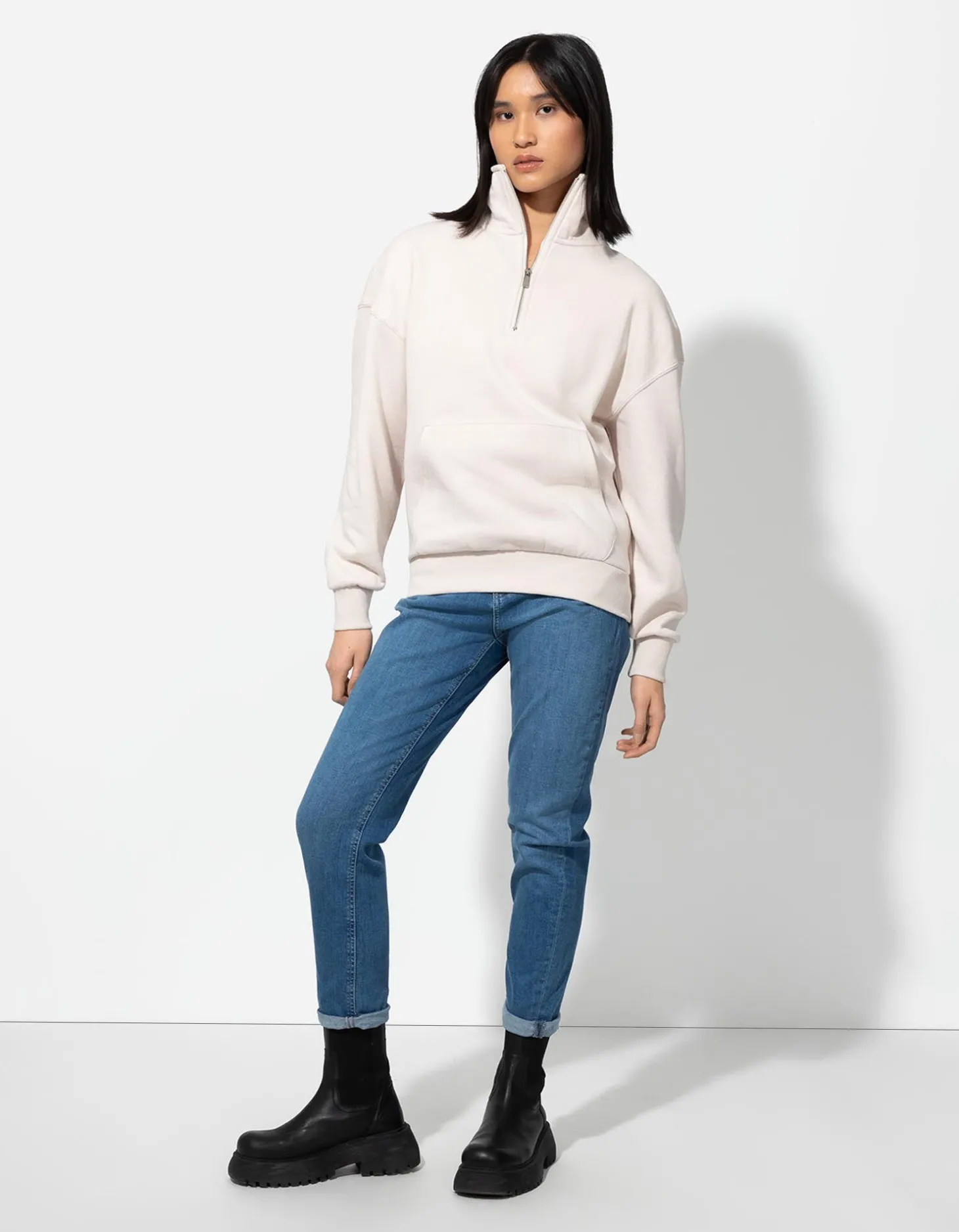 Jeans - Girlfriend fit - blauw