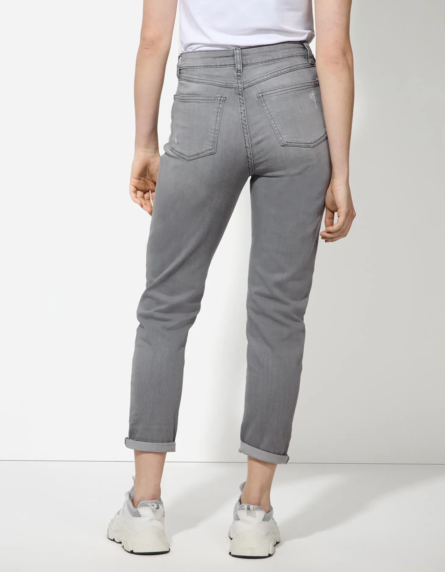 Jeans - Girlfriend fit - grijs