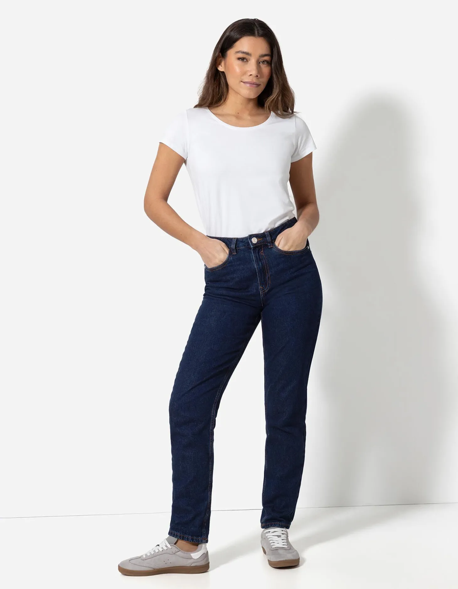 Jeans - Mom Fit - donkerblauw