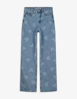 Jeans - Motief all-over - lichtblauw