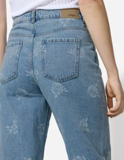 Jeans - Motief all-over - lichtblauw