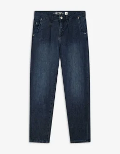 Jeans - Plooi - donkerblauw