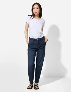 Jeans - Plooi - donkerblauw