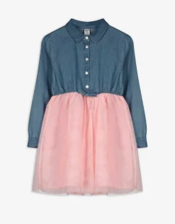 Jurk - Denim - roze