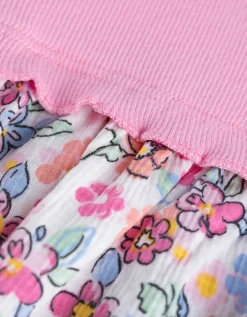 Jurk - Geribde structuur - pink