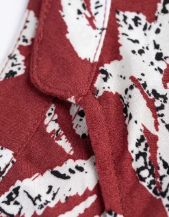 Jurk - Motief all-over - donkerrood