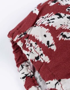 Jurk - Motief all-over - donkerrood