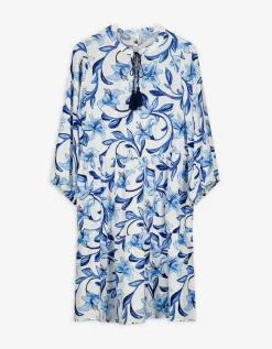 Jurk - Motief all-over - donkerblauw
