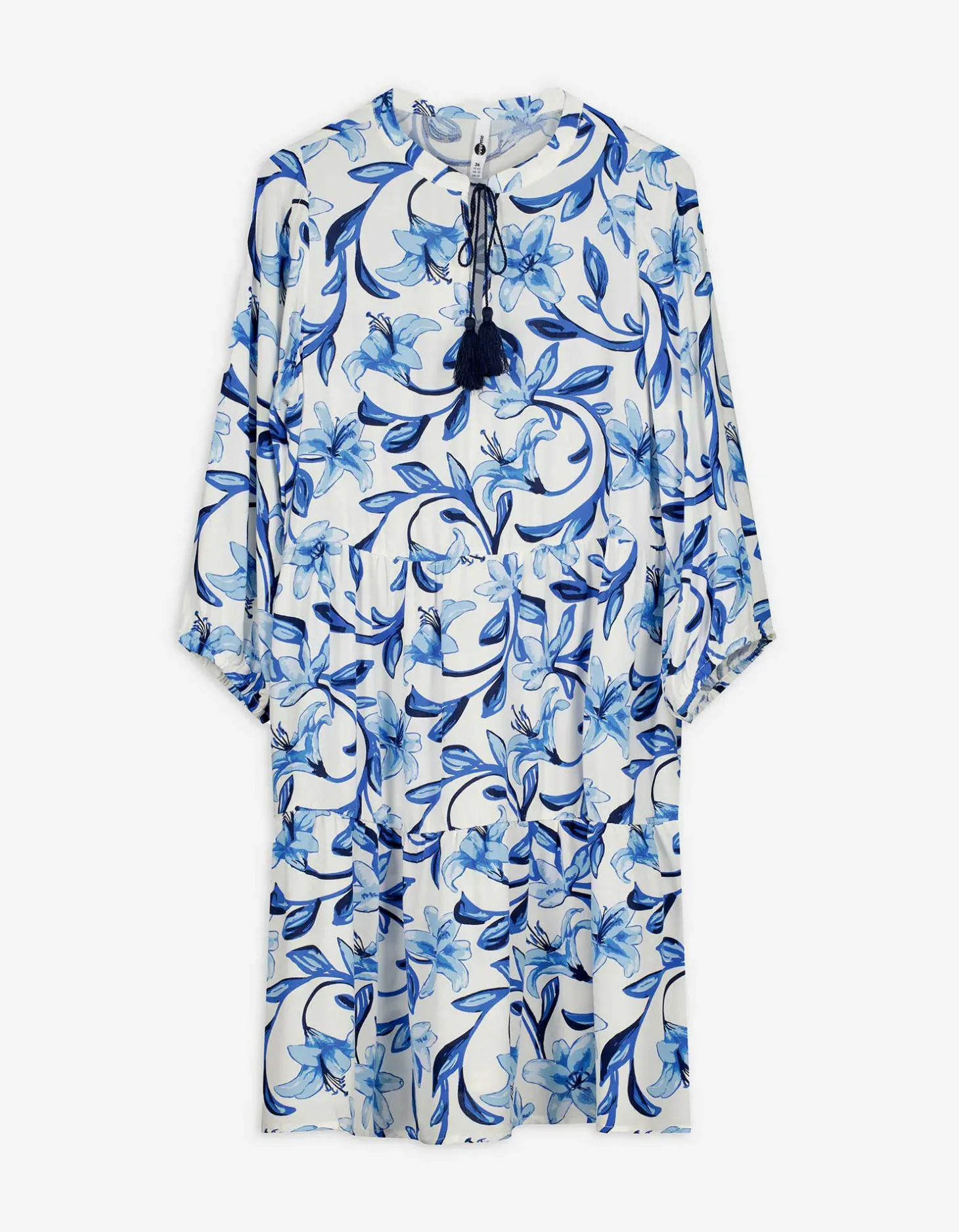 Jurk - Motief all-over - donkerblauw