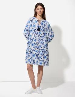 Jurk - Motief all-over - donkerblauw