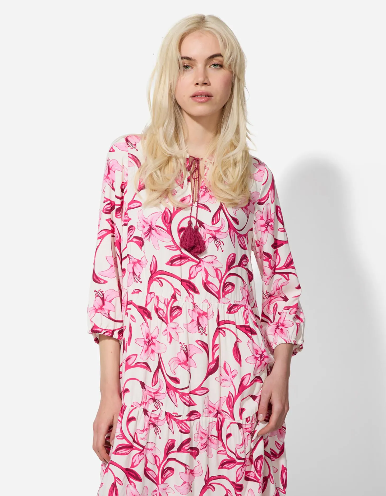 Jurk - Motief all-over - pink