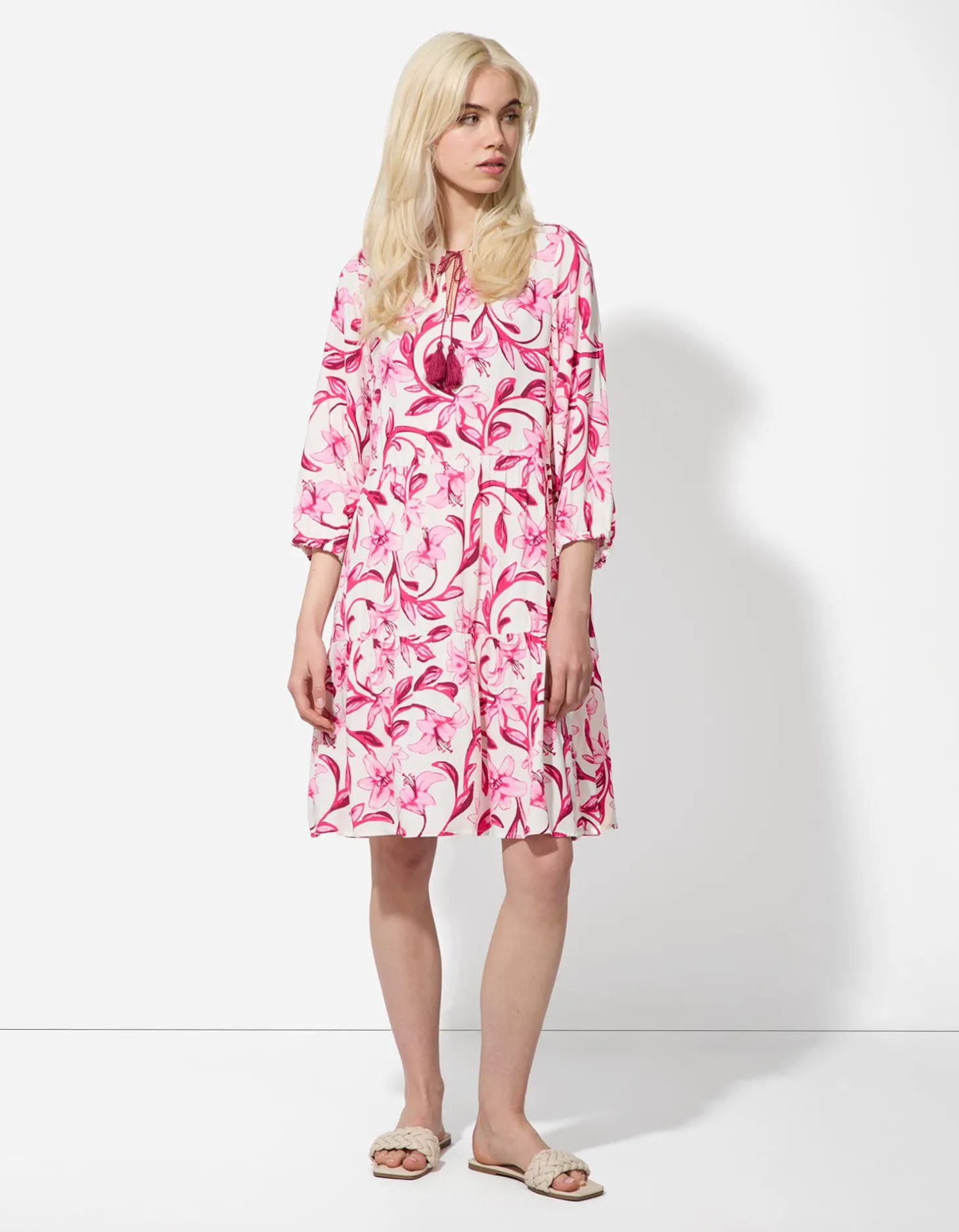 Jurk - Motief all-over - pink