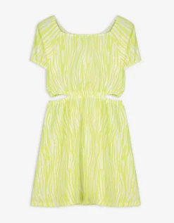 Jurk - Motief all-over - wit