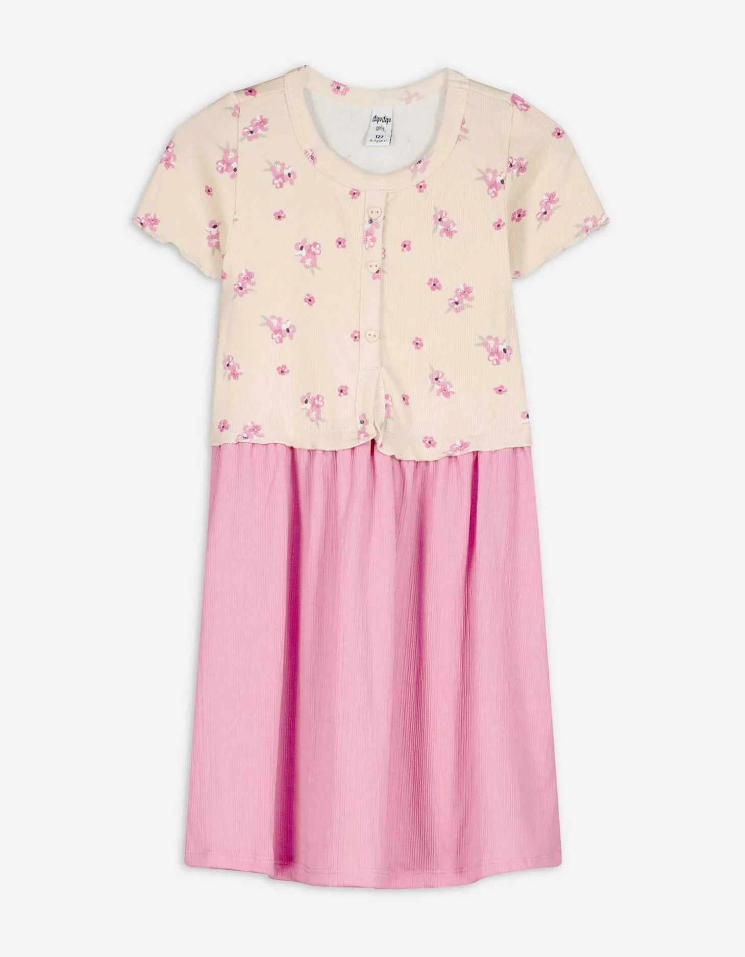 Jurk - Motief all-over - wit