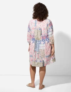 Jurk - Motief all-over - wit