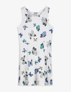 Jurk - Motief all-over - wit