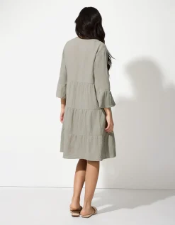 Jurk - Mousseline - groen