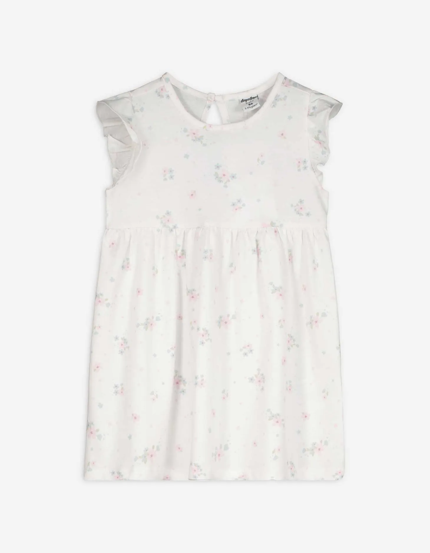 Jurk in A-lijn - Print all-over - wit