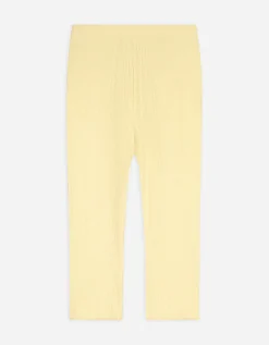 Legging - Geribde structuur - lichtgeel