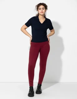 Legging - Plooi - donkerrood
