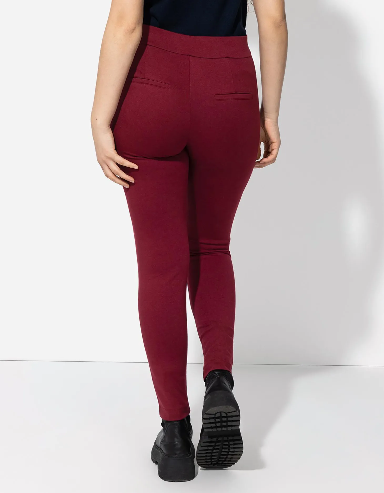 Legging - Plooi - donkerrood